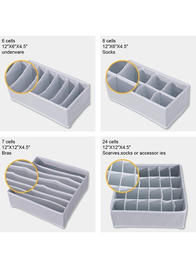 4-Piece Underwear Organizer Storage Box Set Multicolour - Image 4