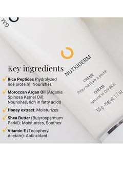 G.M. Collin G.M. COLLIN Nutriderm Cream | Nourishing Daily Face Cream for Dry Skin | Moisturizing Skincare With Rice Peptides and Moroccan Argan Oil  - Image 2
