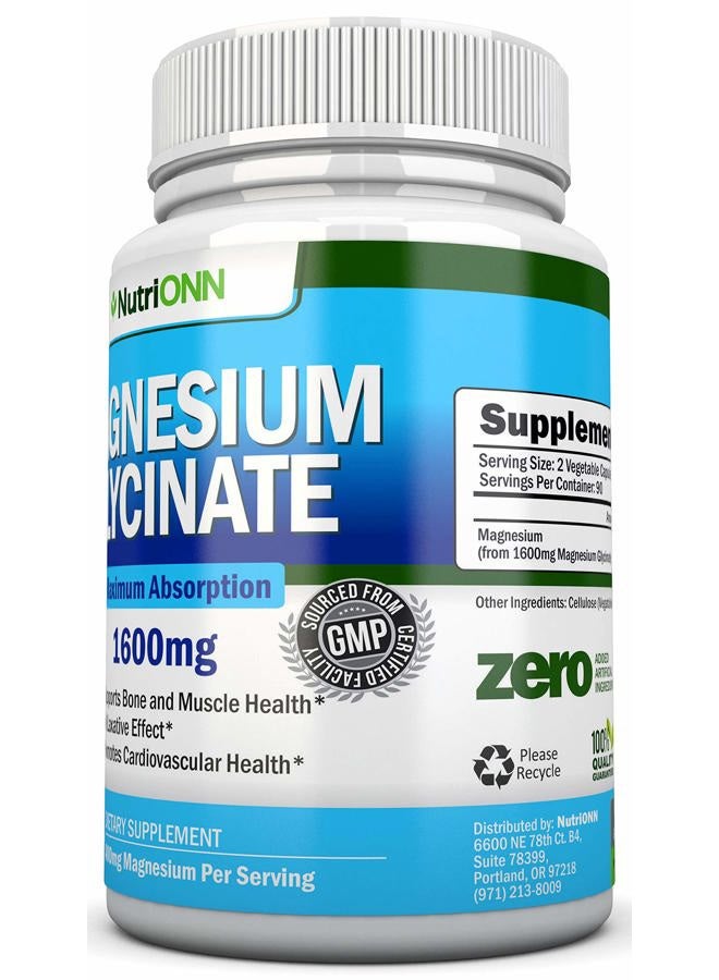 NutriONN Magnesium Glycinate - 1600 mg - 180 Vegan Capsules - Maximum Absorption - Chelate Vegan Supplement - High Bioavailability - Great for Heart Health and Muscle Cramps - Image 5