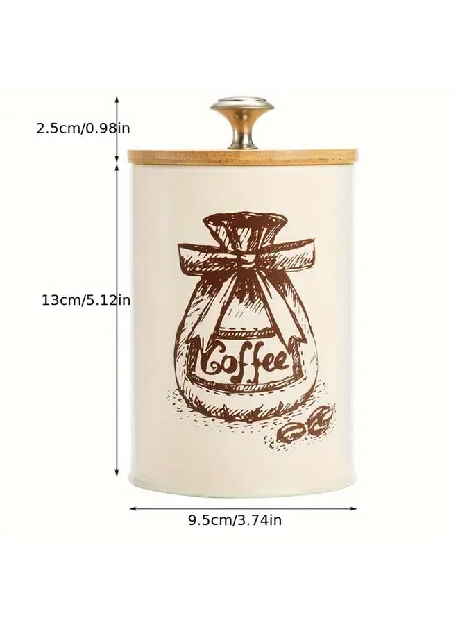 Green 3 Pieces Bamboo Lid Storage Jar Set With Reusable Flip Top Iron Canisters And Labeled Lids For Coffee Tea Sugar Pantry Organization And Dry Goods Spices - Image 3