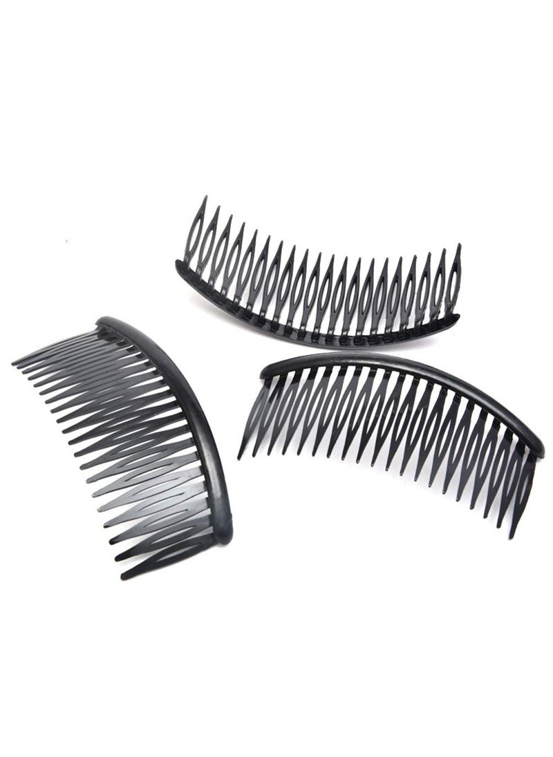 Teensery 12 Pcs Black Plastic Side Hair Combs with 20 Teeth Hair Comb Clip DIY Hair Accessories for Women and Girls 
