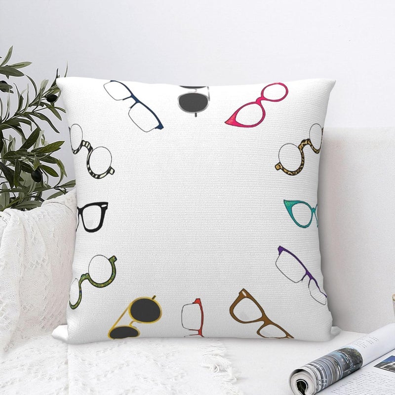 Eyeglasses Pillow Covers16 X16 Super Soft Plush Pillowcases for Home Decor​ - Image 1
