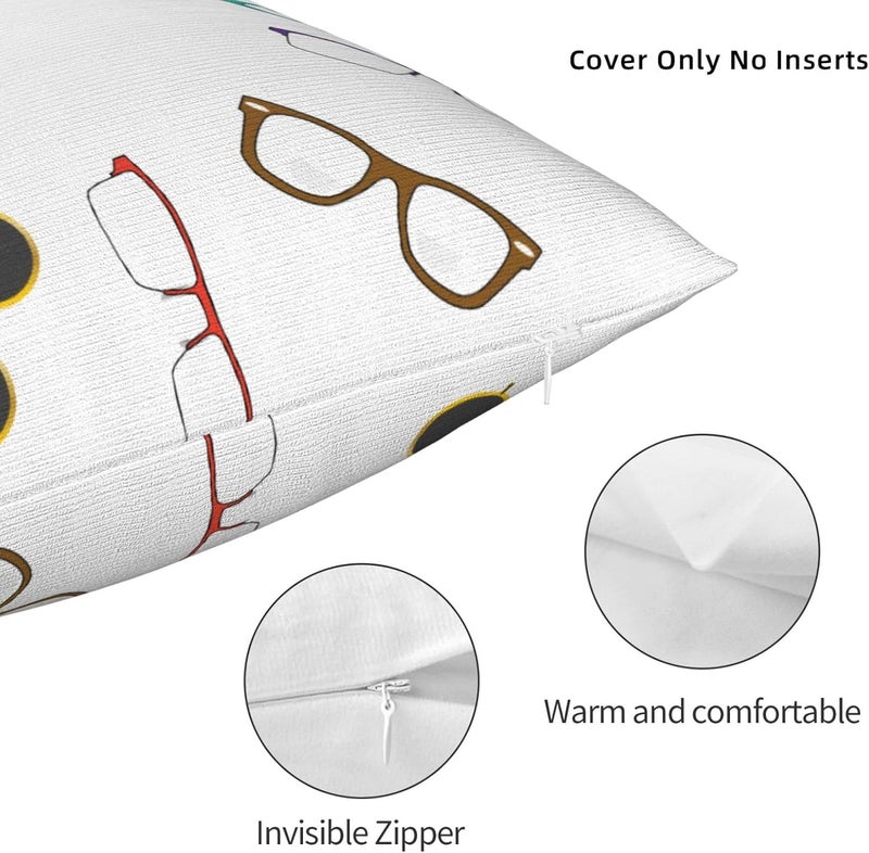 Eyeglasses Pillow Covers16 X16 Super Soft Plush Pillowcases for Home Decor​ - Image 3