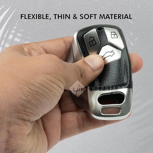 SHOPOFLUX TPU Leather Car Key Cover Compatible for Audi Q5, A5, A8, Q7, A4, A6 3 Button Smart Key - Image 4