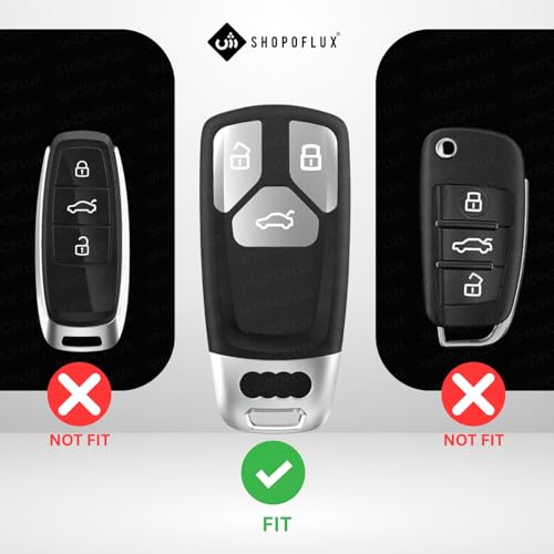 SHOPOFLUX TPU Leather Car Key Cover Compatible for Audi Q5, A5, A8, Q7, A4, A6 3 Button Smart Key - Image 2