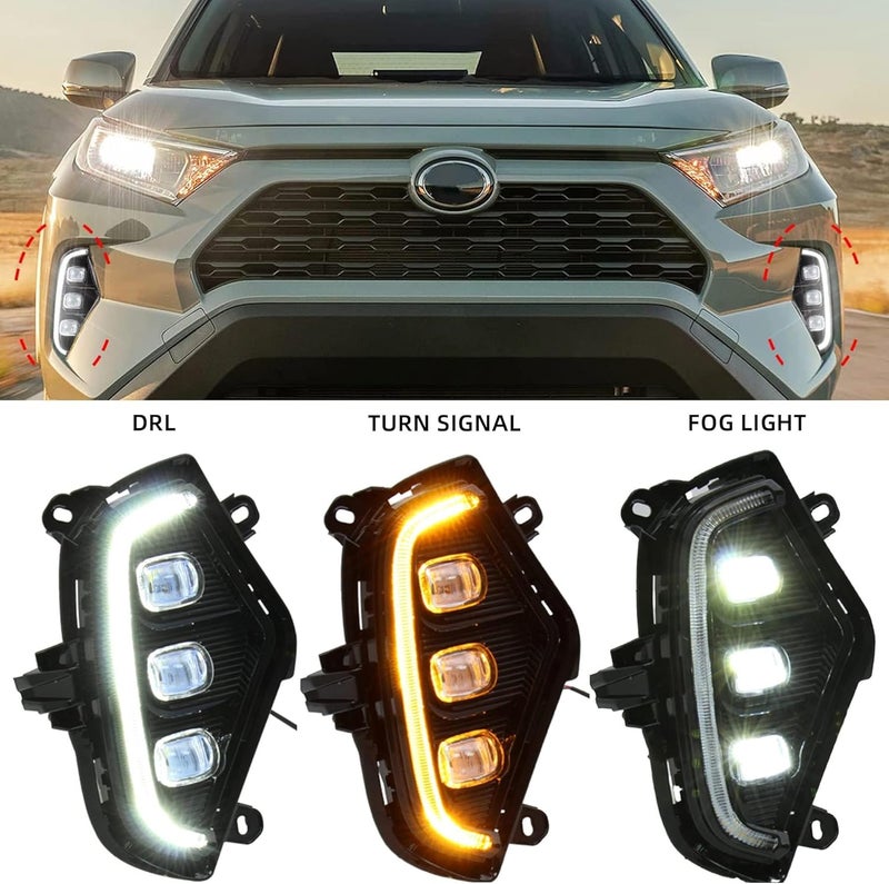 Dasbecan مجموعة مصابيح الضباب LED للقيادة النهارية من Dasbecan متوافقة مع تويوتا RAV4 2019 2020 2021 2022 2023 - Image 4