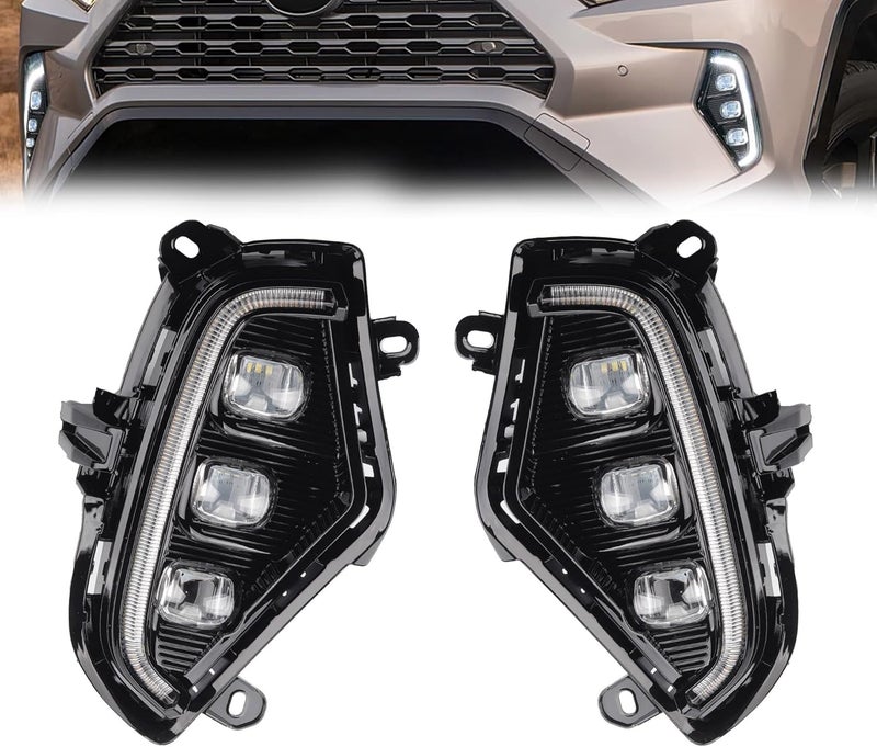 Dasbecan مجموعة مصابيح الضباب LED للقيادة النهارية من Dasbecan متوافقة مع تويوتا RAV4 2019 2020 2021 2022 2023 - Image 1