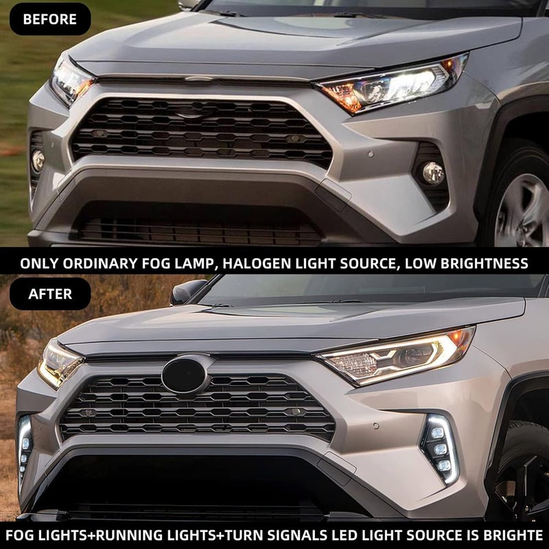 Dasbecan مجموعة مصابيح الضباب LED للقيادة النهارية من Dasbecan متوافقة مع تويوتا RAV4 2019 2020 2021 2022 2023 - Image 5