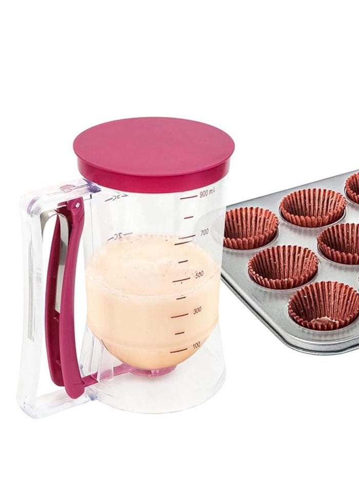 Generic Clear Batter Dispenser Pancake Batter Dispenser with Squeeze Handle Pancake Maker with Measuring Label for Cupcakes, Pancakes, Waffles  - Image 3
