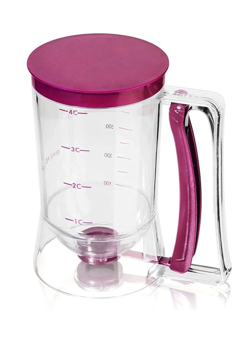 Generic Clear Batter Dispenser Pancake Batter Dispenser with Squeeze Handle Pancake Maker with Measuring Label for Cupcakes, Pancakes, Waffles  - Image 2
