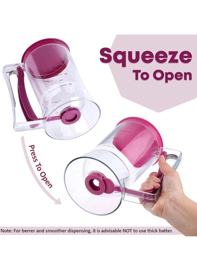 Generic Clear Batter Dispenser Pancake Batter Dispenser with Squeeze Handle Pancake Maker with Measuring Label for Cupcakes, Pancakes, Waffles  - Image 5