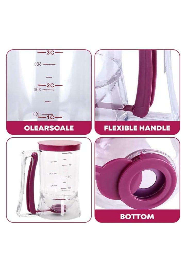 Generic - Clear Batter Dispenser Pancake Batter Dispenser with Squeeze Handle Pancake Maker with Measuring Label for Cupcakes, Pancakes, Waffles - Image 1