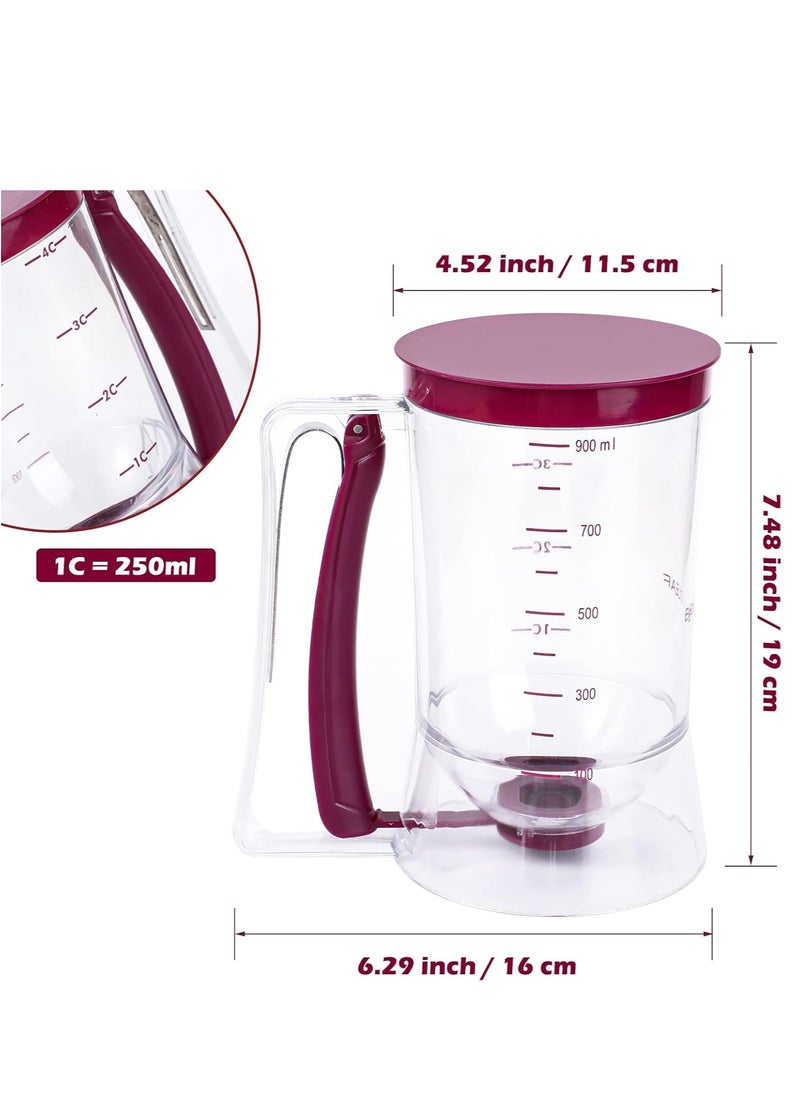Generic - Clear Batter Dispenser Pancake Batter Dispenser with Squeeze Handle Pancake Maker with Measuring Label for Cupcakes, Pancakes, Waffles - Image 1