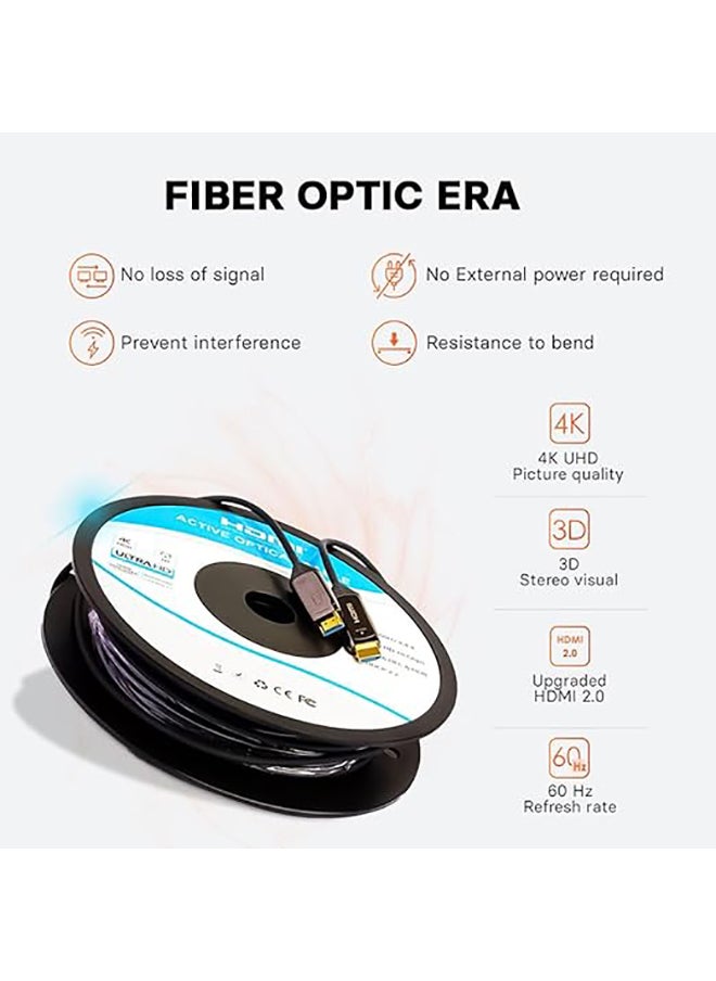 MOWSIL كابل AOC-Fiber HDMI 4K 60Hz 2.0 من Active Optical بطول 10 أمتار، دقة UHD 4K@60Hz، عرض نطاق ترددي يصل إلى 18 جيجابت في الثانية  - Image 4