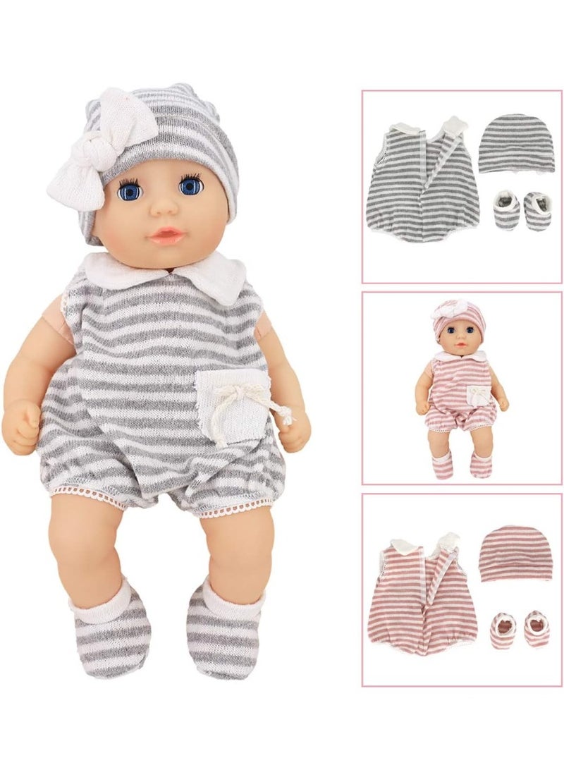 DC-BEAUTIFUL 6 Set Clothes Gift for Infant, Girl Baby, 14 Inch -18 Inch Includes Doll Outfits Dress Hat Socks, Total 14 Pcs Onesies Clothes Pajamas Costumes - Image 5