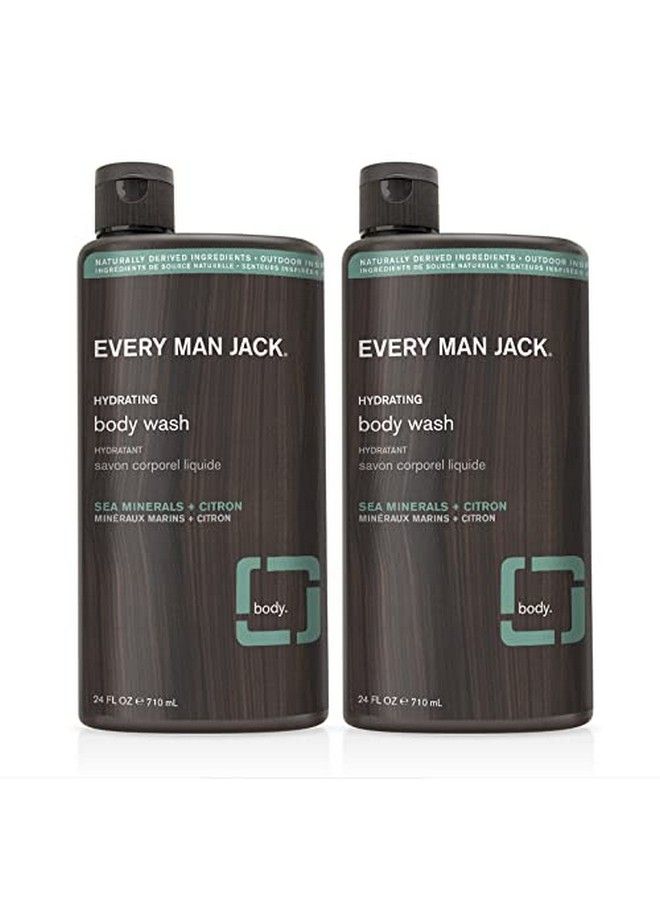 Every Man Jack Nourishing Sea Minerals + Citron Mens Body Wash For All Skin Types Cleanse Nourish And Hydrate Skin With Naturally Derived Coconut Glycerin 24Oz 2 Bottles  - Image 1