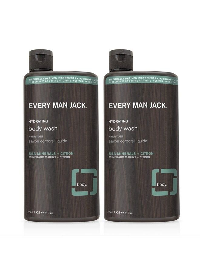 Every Man Jack Nourishing Sea Minerals + Citron Mens Body Wash For All Skin Types Cleanse Nourish And Hydrate Skin With Naturally Derived Coconut Glycerin 24Oz 2 Bottles  - Image 2
