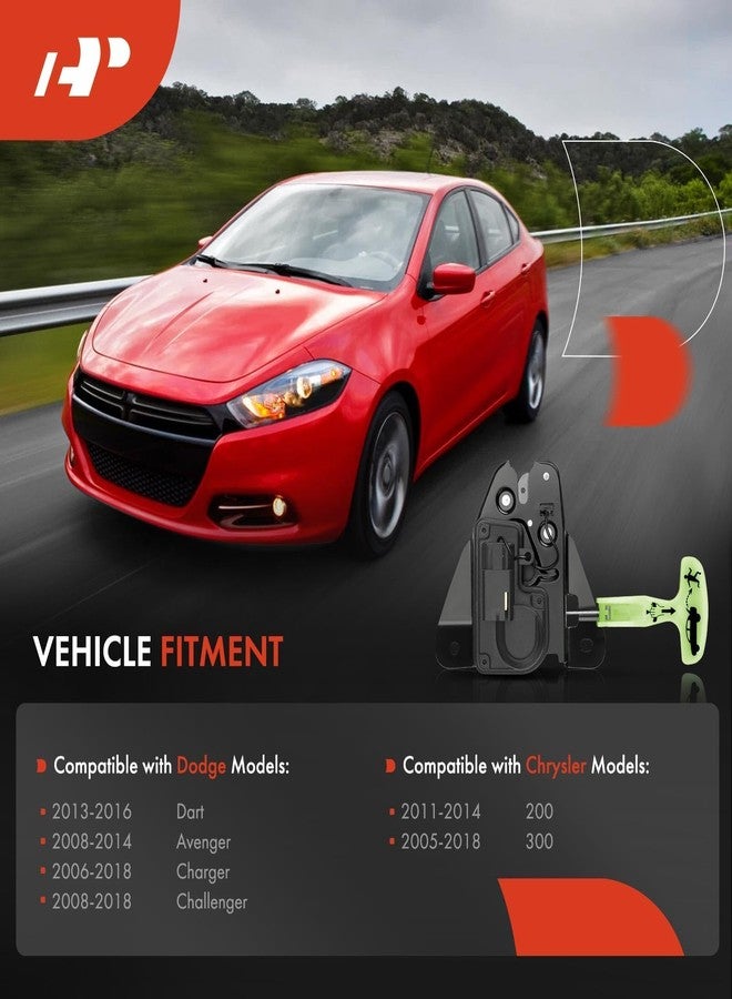 A-Premium Rear Tailgate Lock Trunk Latch Actuator Compatible with Chrysler 300 2005-2018, 200 2011-2014 & Dodge Dart 2013-2016, Avenger 2008-2014, Charger 2006-2018, Challenger 2008-2018, 5056244AA - Image 2