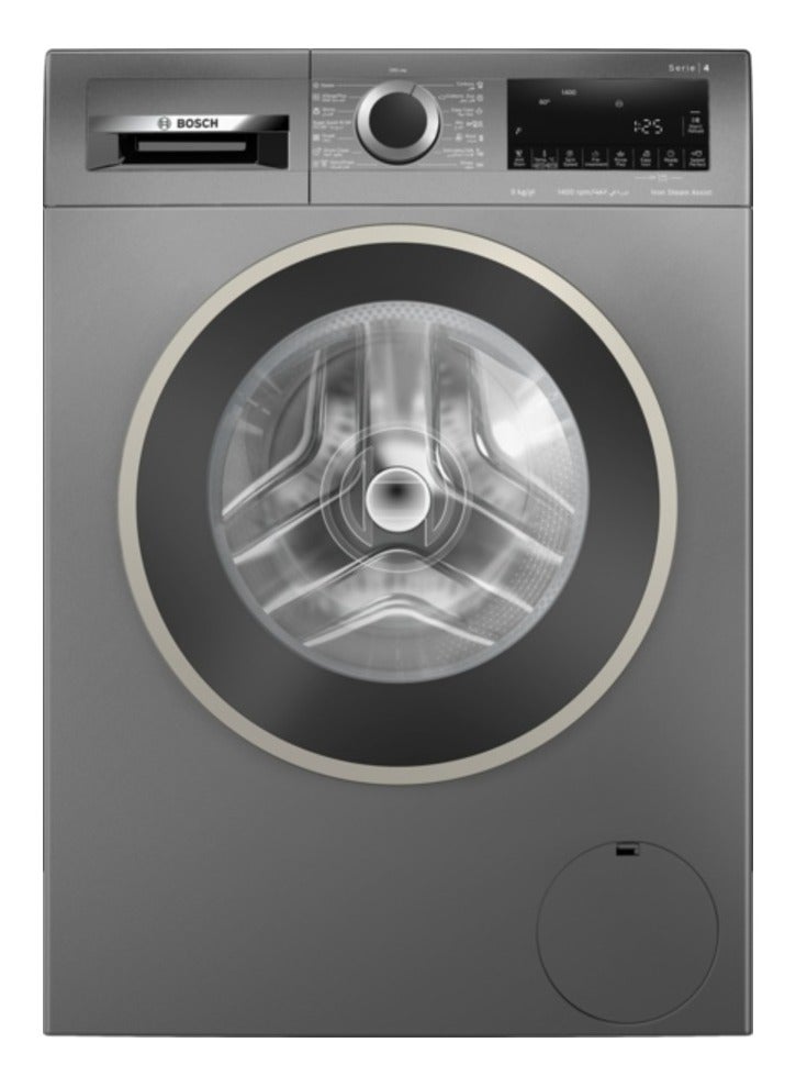 BOSCH Series 4 Washing Machine, Frontloader Fullsize 9 kg 1400 RPM 9 kg WGA244ZREG Dark Grey - Image 1