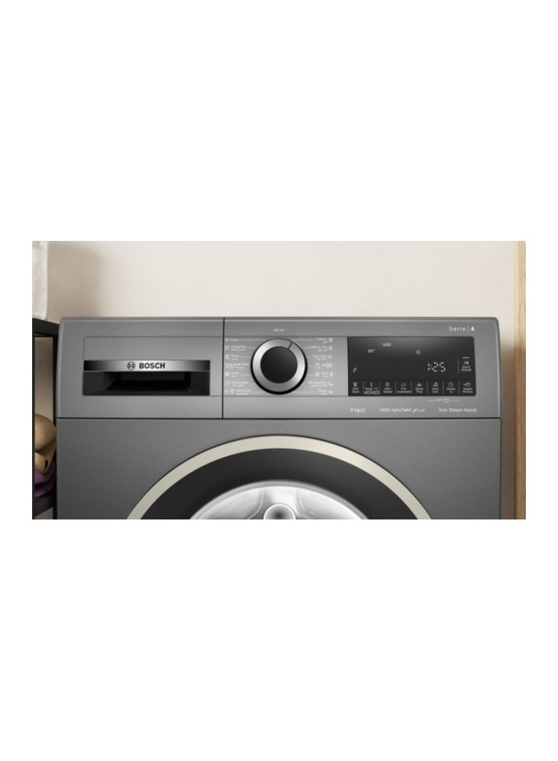 BOSCH Series 4 Washing Machine, Frontloader Fullsize 9 kg 1400 RPM 9 kg WGA244ZREG Dark Grey - Image 4
