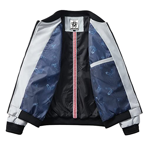 URBANFIND Men's Slim Fit Lightweight Sportswear Jacket Casual Bomber Jacket US XL Light Grey - Image 4