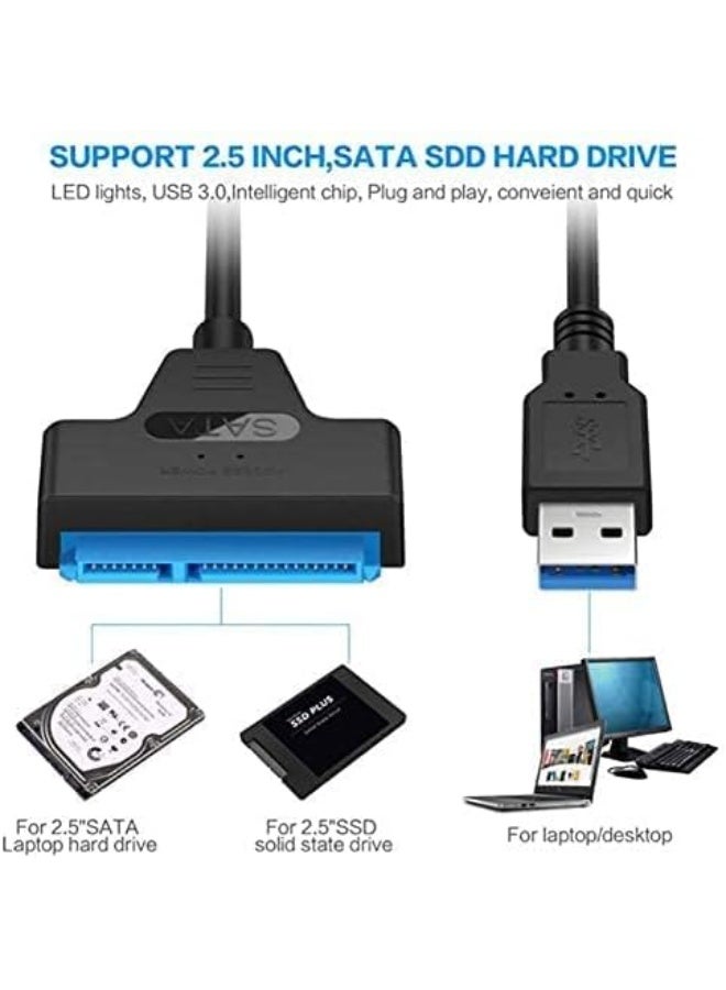 VIUAUAX USB 3.0 to SATA 2.5" SSD HDD External Hard Drive Adapter Data Cable.Supports 2.5" SATA HDD or SSD hard drive. - Image 3