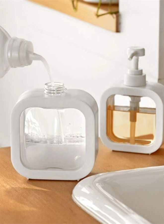 Kutis 1-Piece Simple Clear Soap Dispenser White 12.5 x 5 x 17.5 Centimeter  - Image 2