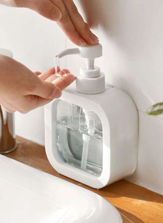 Kutis 1-Piece Simple Clear Soap Dispenser White 12.5 x 5 x 17.5 Centimeter  - Image 4