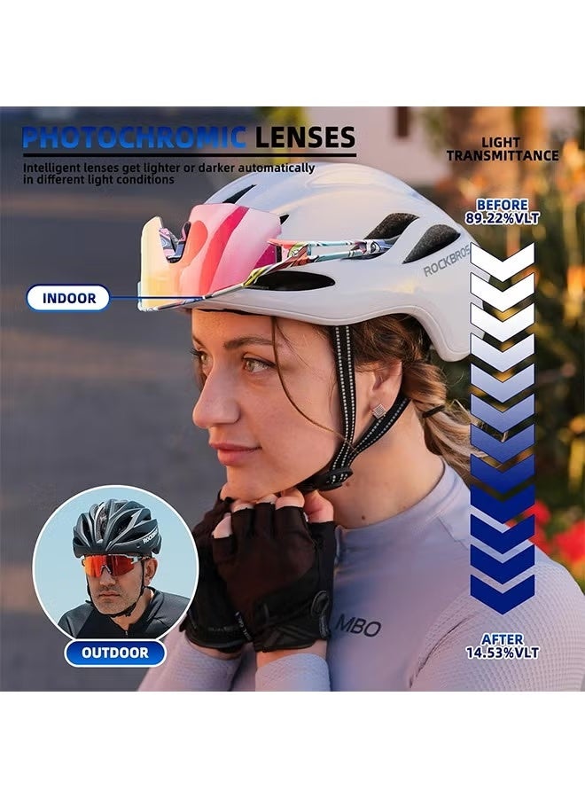روكبروز نظارات شمسية رياضية فوتوكرومية من ROCKBROS للرجال والنساء لركوب الدراجات وحماية من الأشعة فوق البنفسجية - Image 2