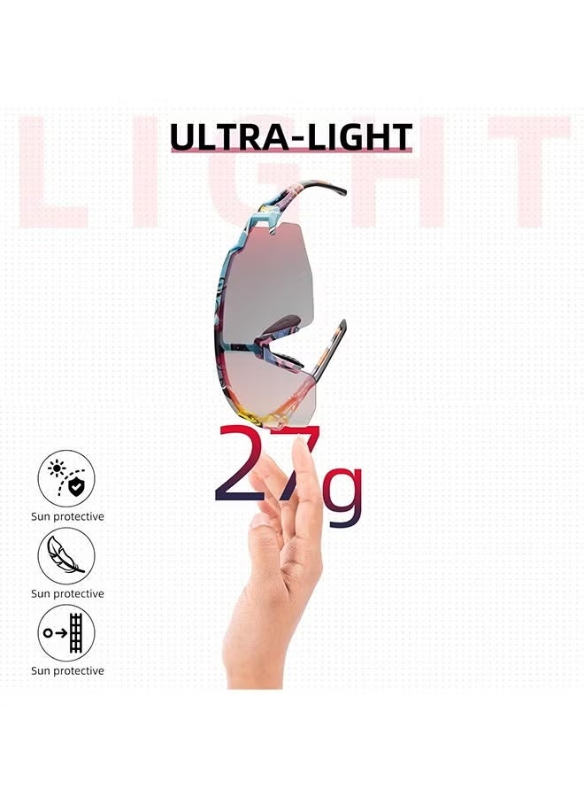 روكبروز نظارات شمسية رياضية فوتوكرومية من ROCKBROS للرجال والنساء لركوب الدراجات وحماية من الأشعة فوق البنفسجية - Image 5