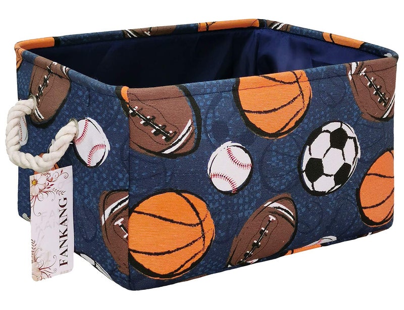 FANKANG Rectangular Laundry Basket Nursery Storage Fabric Storage Bin Storage Hamper,Gift Baskets(Navl-ball game) - Image 1