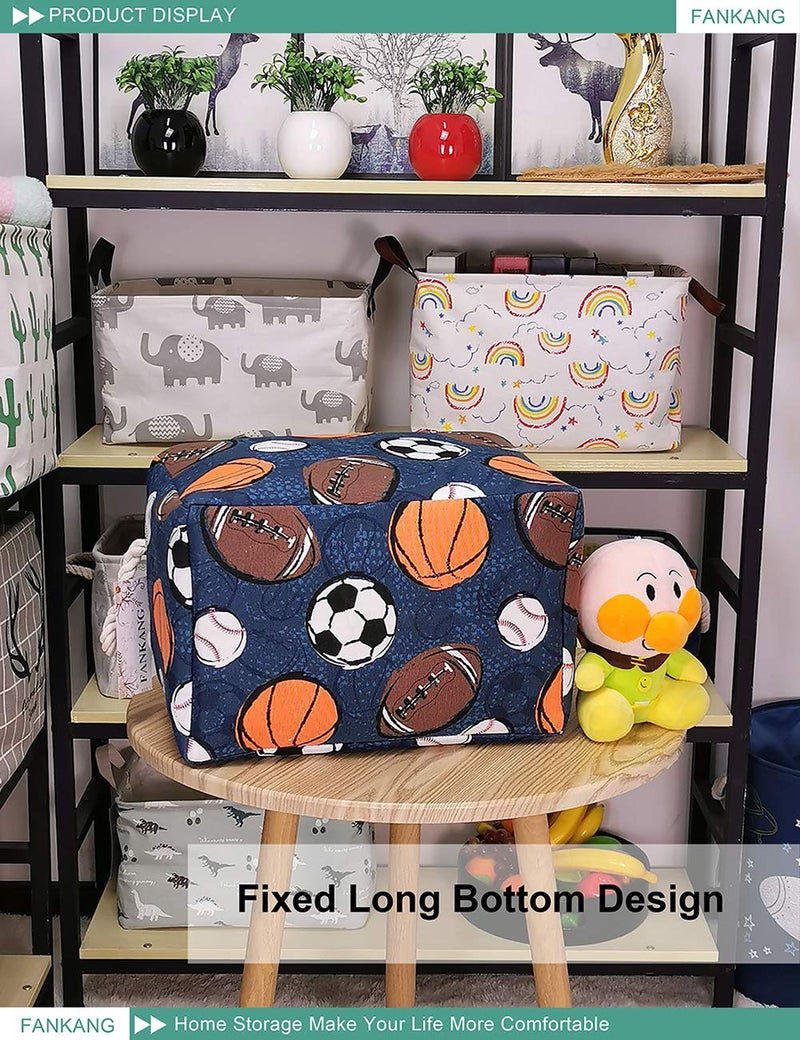FANKANG Rectangular Laundry Basket Nursery Storage Fabric Storage Bin Storage Hamper,Gift Baskets(Navl-ball game) - Image 5