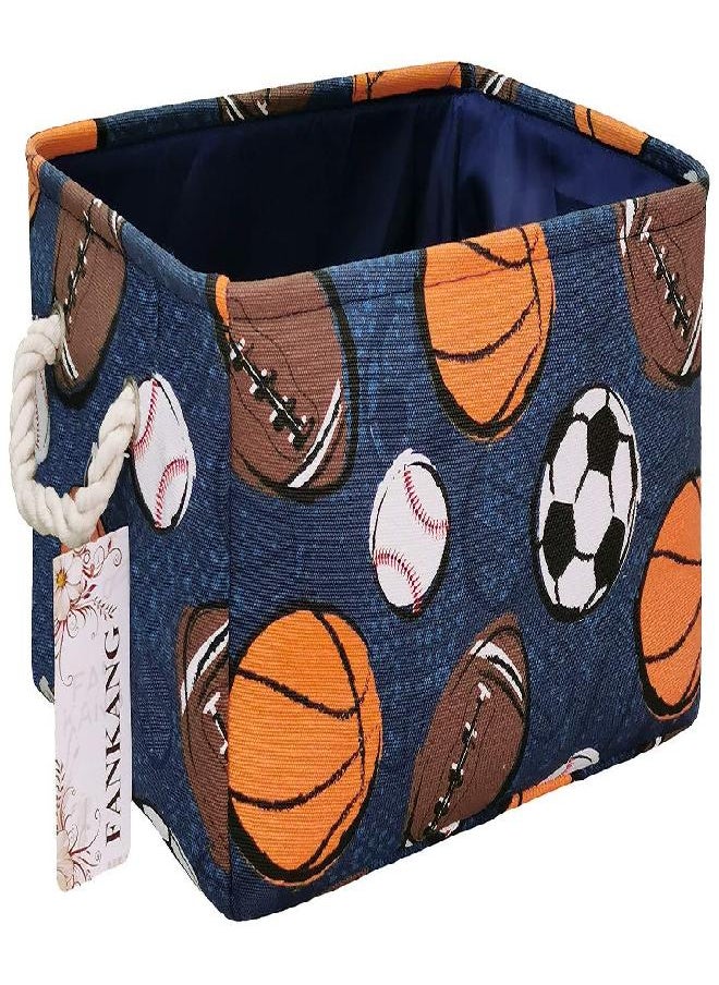 FANKANG FANKANG Rectangular Laundry Basket Nursery Storage Fabric Storage Bin Storage Hamper,Book Bag,Gift Baskets(Navl-ball game)  - Image 3