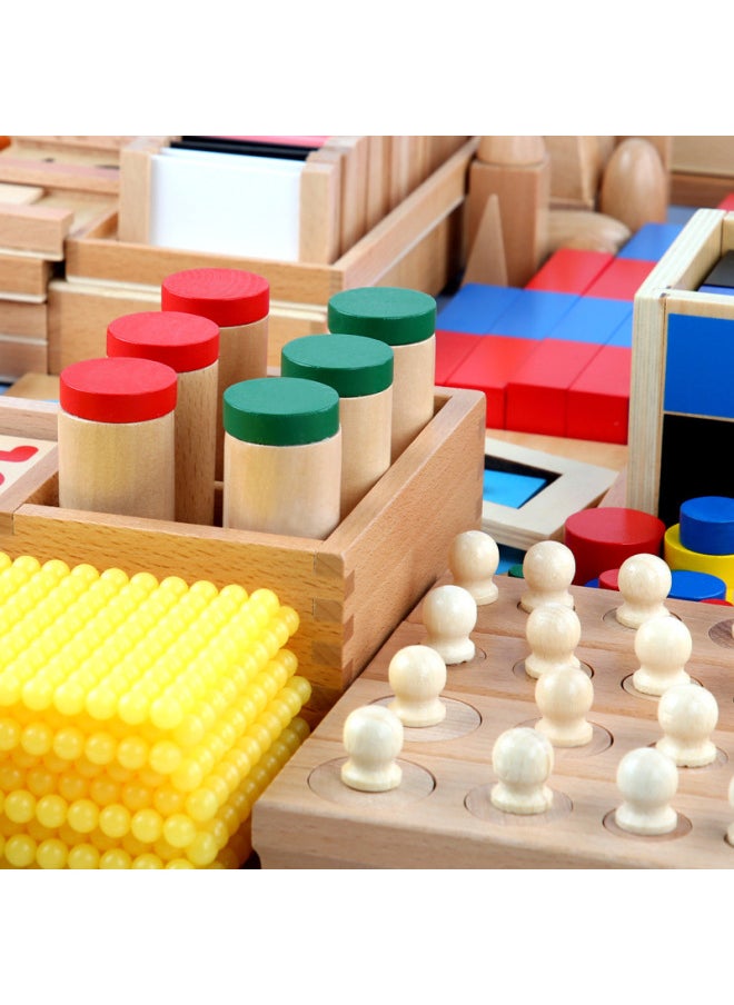 Montessori Montessori 1-3-6 Years Old Kindergarten Early Education Educational Toys Family Edition Suit-Color:Home Version Spinning Hammer Rod Box  - Image 5
