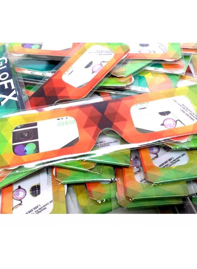 جلو اف اكس نظارات حيود من الورق المقوى GloFX - قوس قزح هندسي (عبوة من 10 قطع) - Image 4