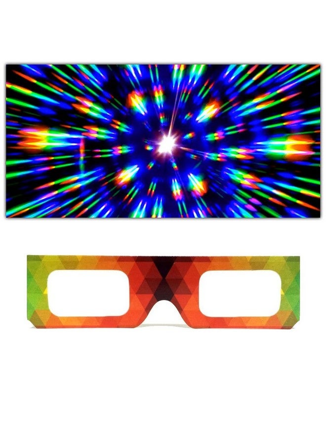 جلو اف اكس نظارات حيود من الورق المقوى GloFX - قوس قزح هندسي (عبوة من 10 قطع) - Image 1