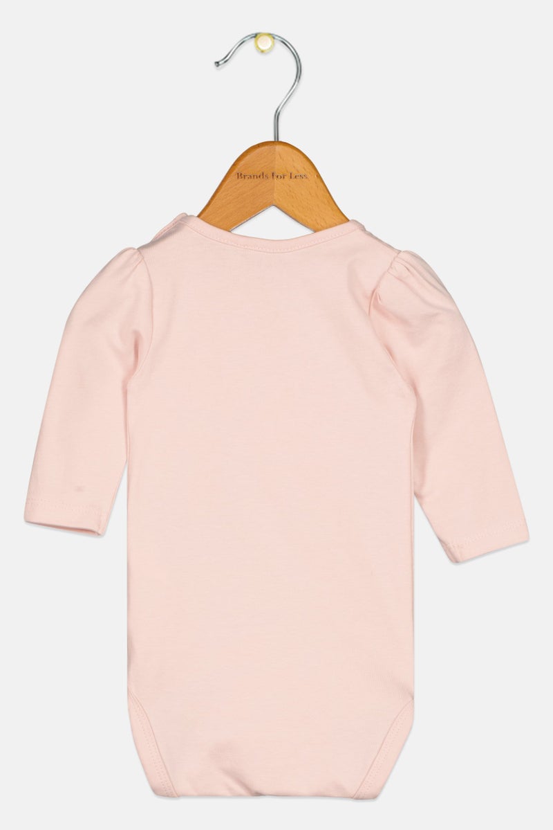 NAME IT Toddlers Girl Graphic Print Bodysuit, Light Pink - Image 2