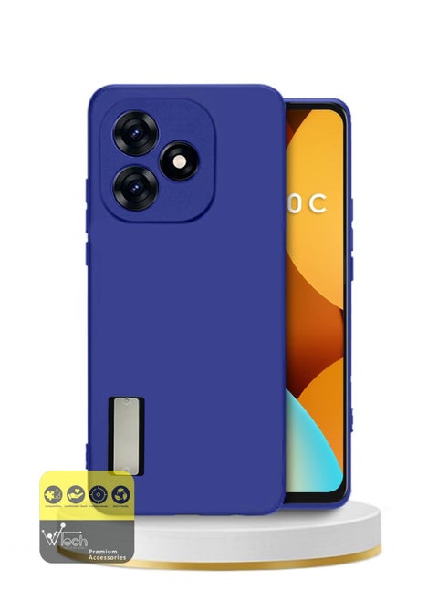 غطاء جراب هاتف TPU رفيع للغاية من السيليكون السائل لهاتف Tecno Spark 10C 4G 2023 أزرق كحلي