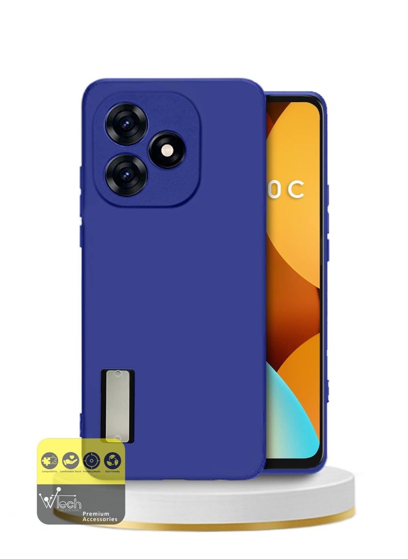 دبليو تيك - غطاء جراب هاتف TPU رفيع للغاية من السيليكون السائل لهاتف Tecno Spark 10C 4G 2023 أزرق كحلي - Image 1