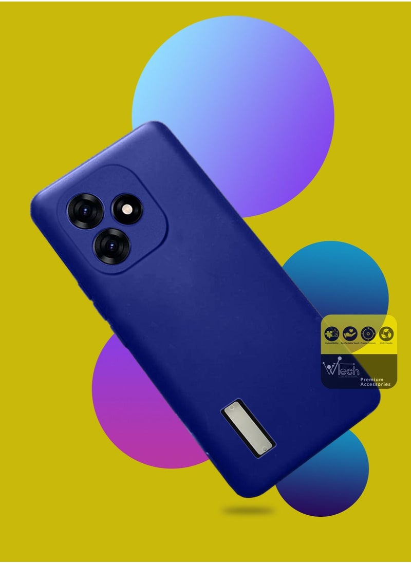 دبليو تيك - غطاء جراب هاتف TPU رفيع للغاية من السيليكون السائل لهاتف Tecno Spark 10C 4G 2023 أزرق كحلي - Image 1