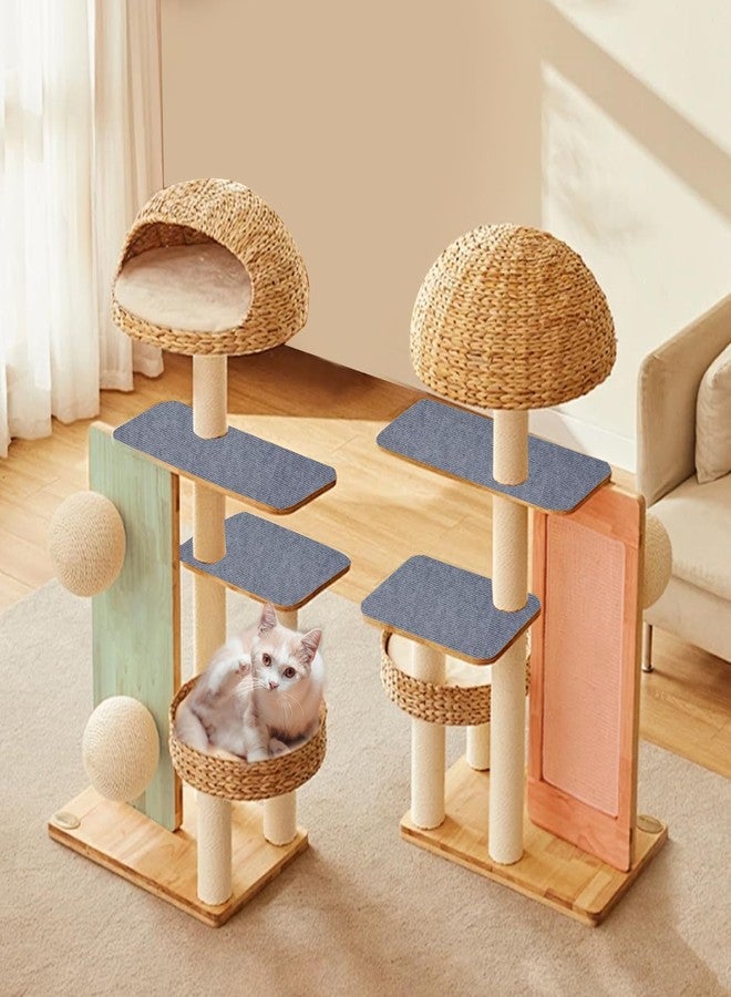 baotongle Cat Scratching Post Carpet Covered Self-Adhesive Cat Tree Shelves Replacement Parts Mat Cat Scratcher for Cat Tree Shelf Shelves Couch Furniture DIY Protector(Light Grey, 11.8x40inches) - Image 4