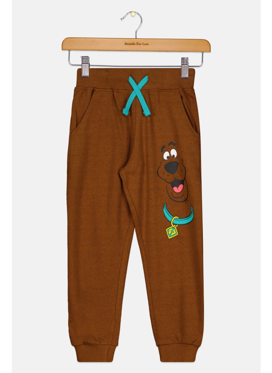 Scooby Doo - Kids Girl Graphic Print Jogger Pants, Brown Combo - Image 1