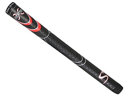 Super Stroke SuperStroke Cross Comfort Golf Club Grip, Black/Red (Standard) | Soft & Tacky Polyurethane That Boosts Traction | X-Style Surface & Non-Slip | Swing Faster & Square The Clubface More Naturally (RSS192) - Image 4