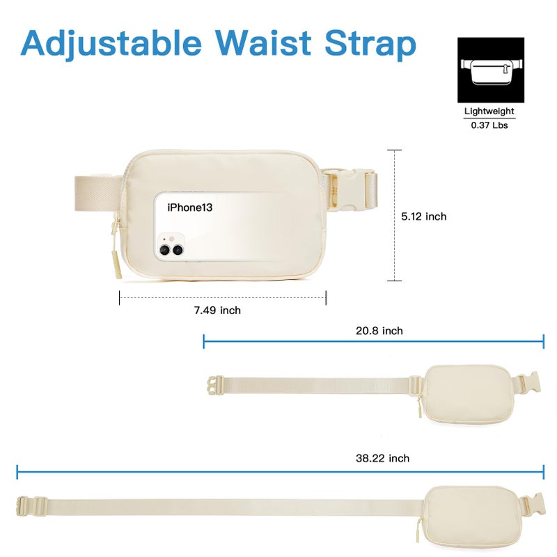 Telena Belt Bag for Women Men Fashionable Crossbody Fanny Pack for Women Waist Bag with Adjustable Strap Beige - Image 5