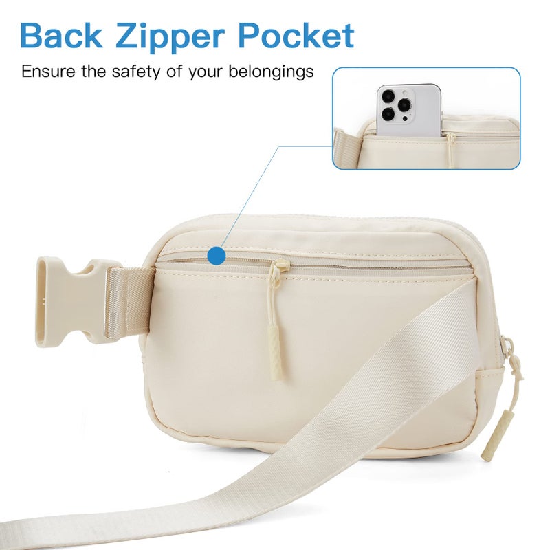 Telena Belt Bag for Women Men Fashionable Crossbody Fanny Pack for Women Waist Bag with Adjustable Strap Beige - Image 4