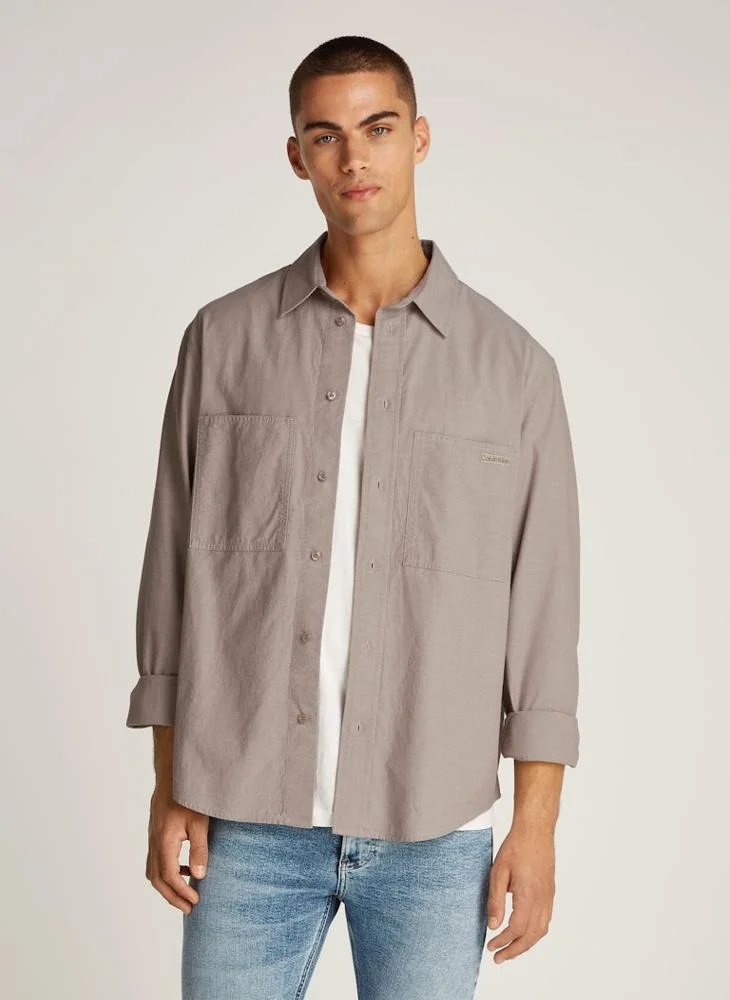 كالفن كلاين جينز Regular Fit Pocket Detail Chambray Shirt