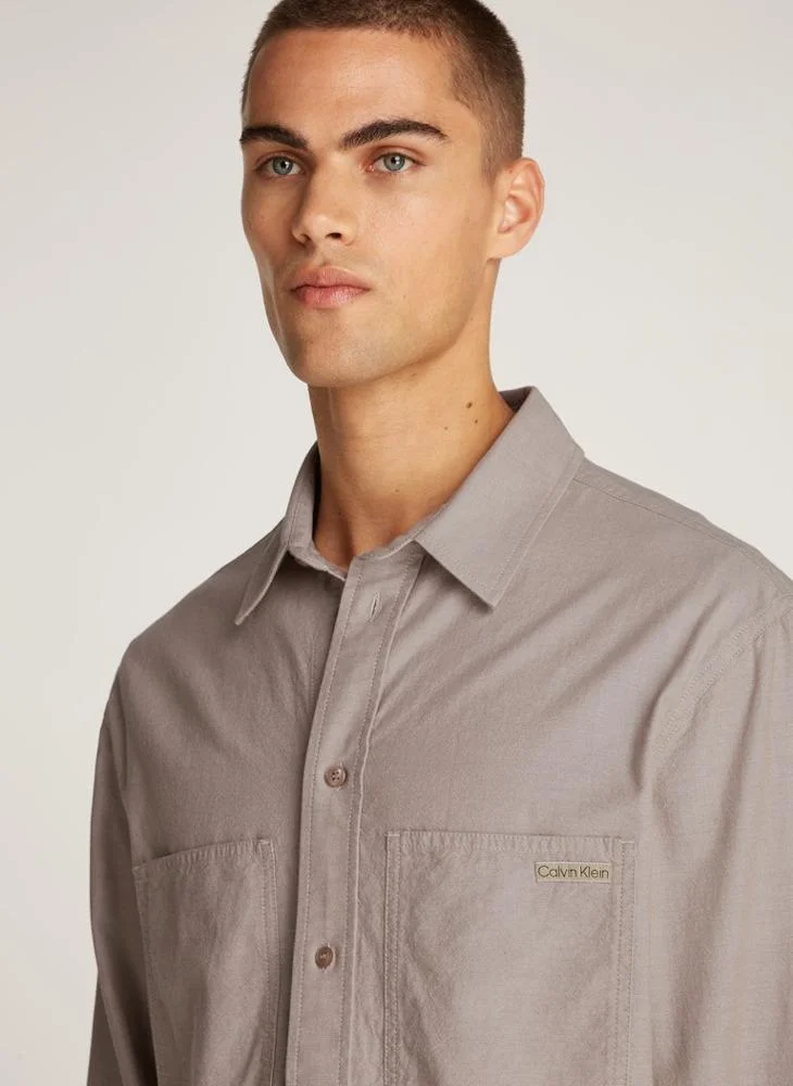 كالفن كلاين جينز Regular Fit Pocket Detail Chambray Shirt