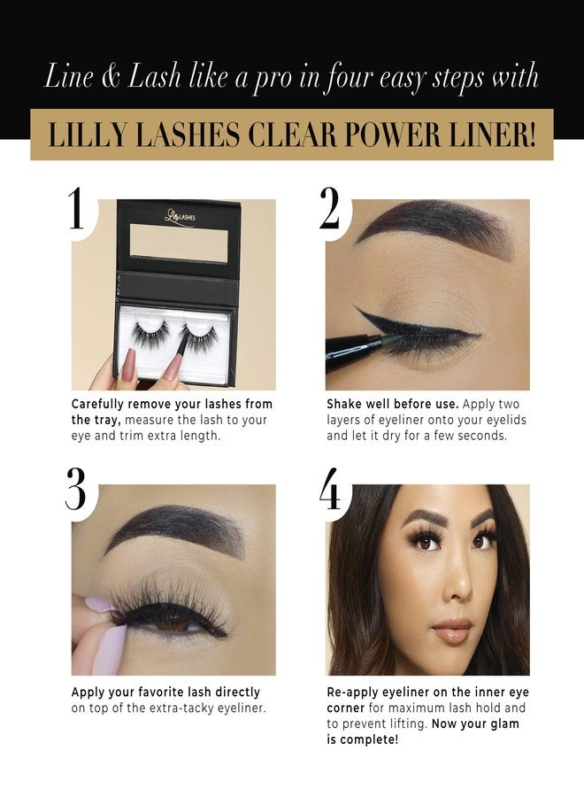 Lilly Lashes Power Liner Eyelash Glue for False Lashes | Clear Lash Glue | Quick Dry, Waterproof, Lash Adhesive | Vegan & Cruelty Free - Image 4