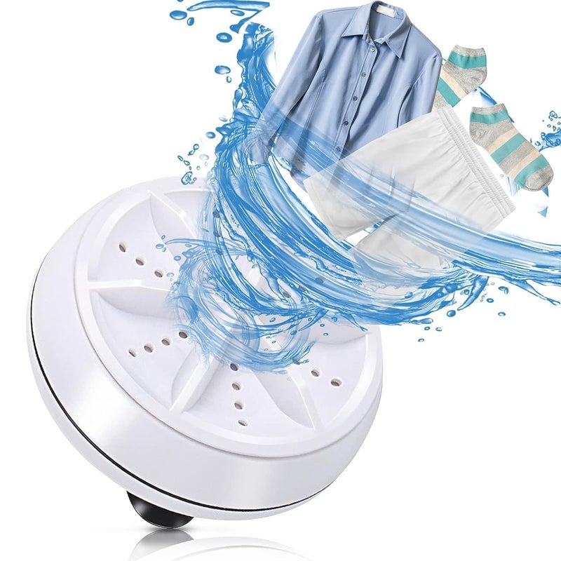 Spaceshoop Portable Washing Machine,Mini Washing Machine with Suction Cups, 3 in 1 Bubble Cleaning USB Ultrasonic Powered Turbo Washing Machine & Sink Dishwasher for Camping, Travelling, Business Trip,3.54in - Image 1