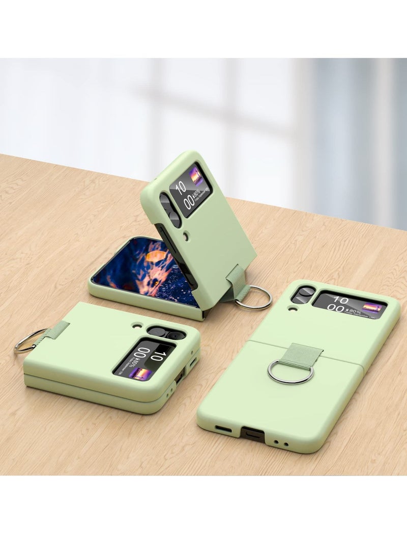 KASTWAVE for Samsung Galaxy Z Flip 4 Case with Ring, Shockproof Heavy Duty Silicone Protective Cover Phone Case for Galaxy Z Flip 4 5G-Green - Image 5